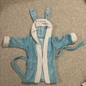 Cozy Blue and White Hooded Children's Robe